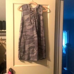 Camouflage sweater dress